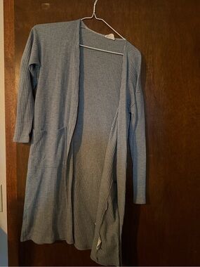Cozy Open-Front Women's Sweater Cardigan - Light Gray